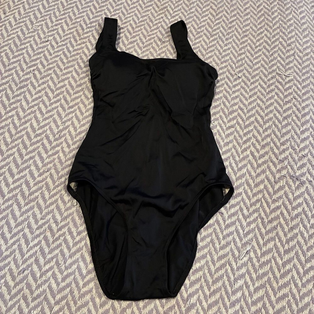 VTG LL Bean Made In Canada Black Swimsuit Size 8 Regular Shaping One Piece Nylon - Picture 3 of 9